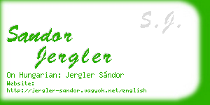 sandor jergler business card